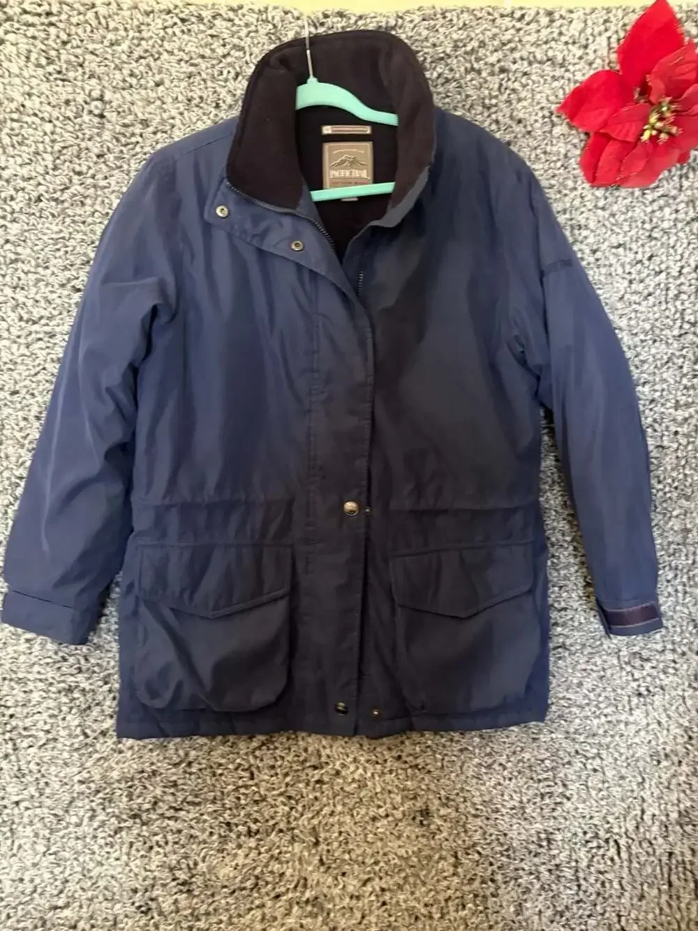 Pacific Trail Cold Weather Collection Navy Blue Fleece Lined Parka Jacket Ladies